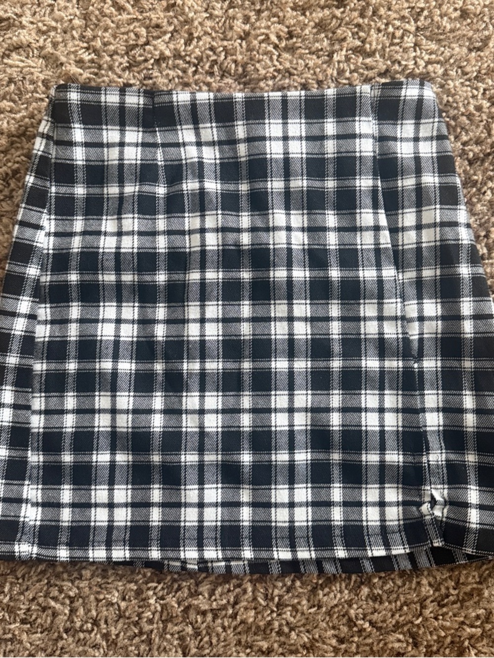 Black and White Plaid Mini Skirt